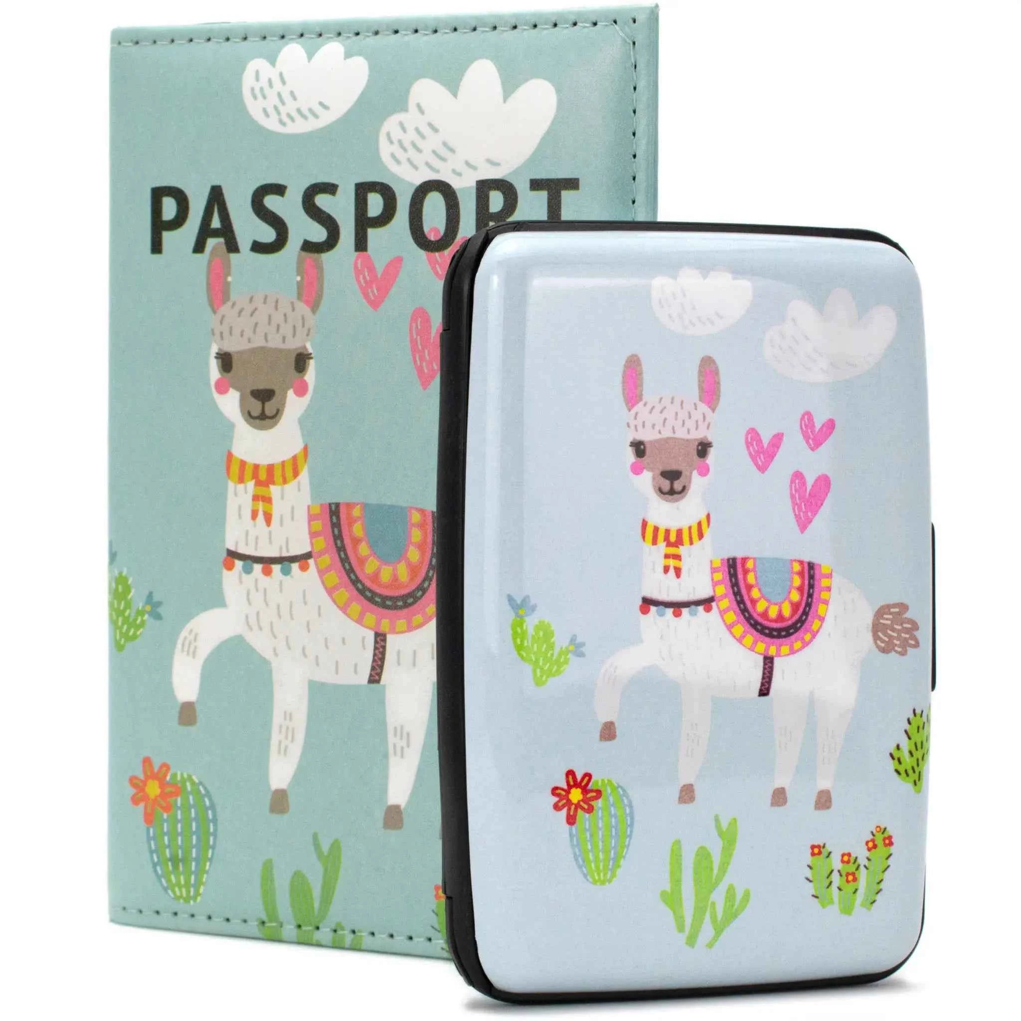 Miami Carry On RFID Protected Passport Cover And Wallet Set For Travel